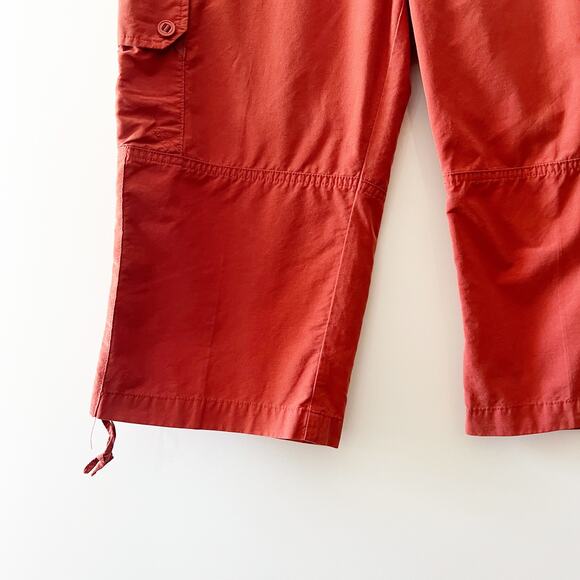 Woolrich Cargo Capri Pants Henna Burnt Orange Gorpcore Size 12 - Picture 3 of 5
